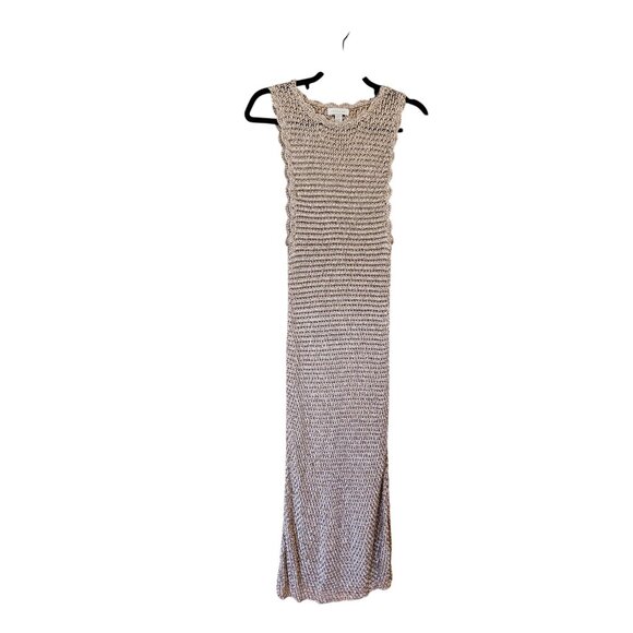 Topshop knitted open sleeveless metallic dress in gold Womens size M 8 - 10 - Picture 1 of 3